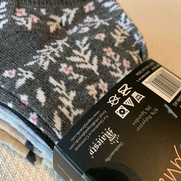 ❤️Sam & Olivia Floral and Solid Ankle Socks, 6 Pairs, NEW Shoe Size 4-10 - Picture 9 of 13